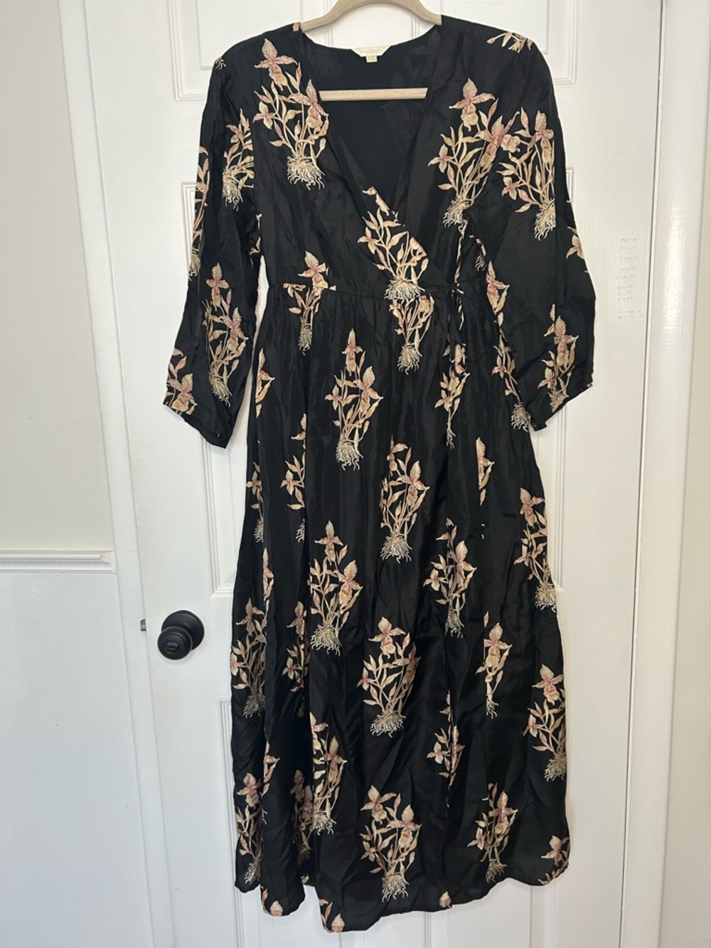 Voloshin Floral Wrap Midi Dress